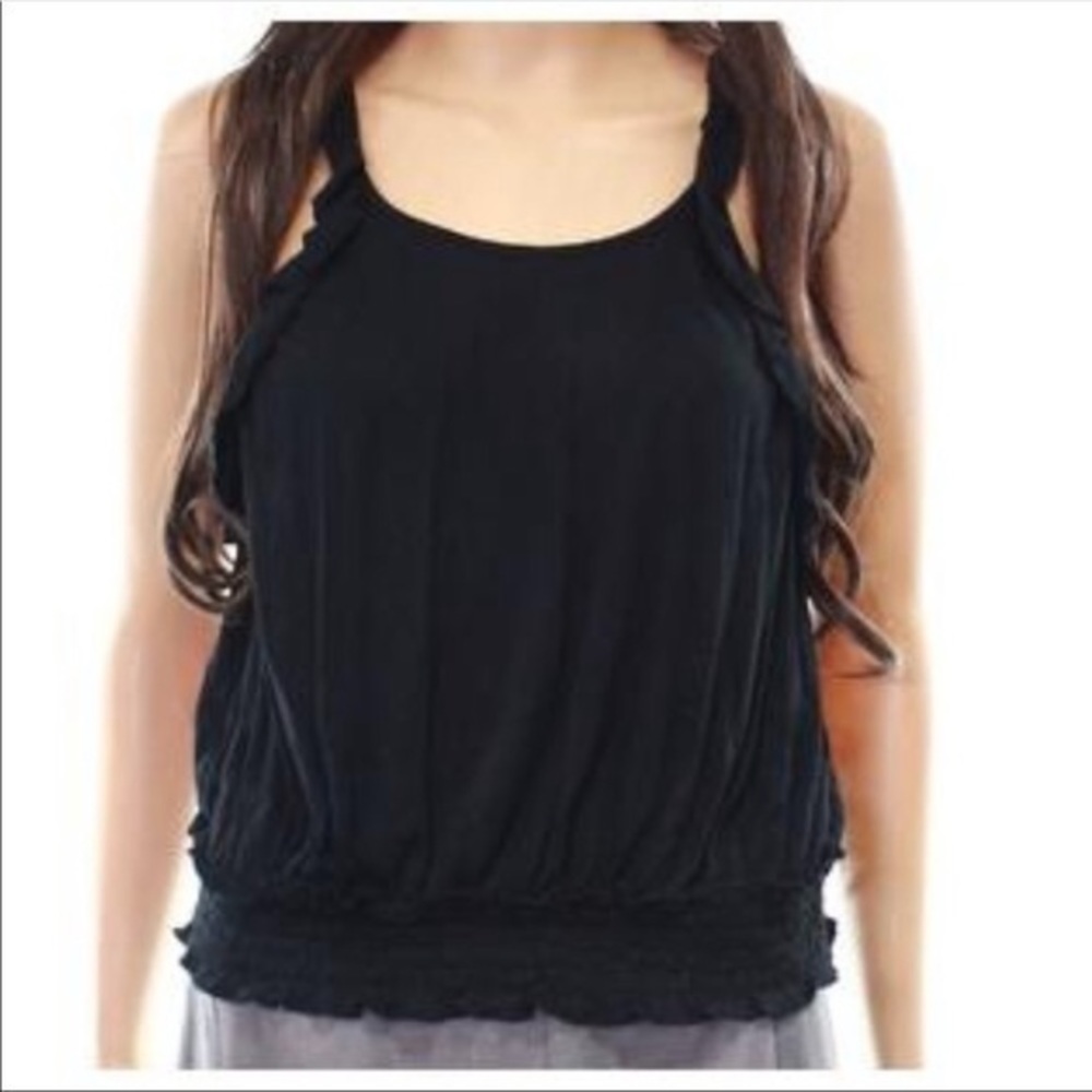 Wild Pearl gathered waist ruffle tank